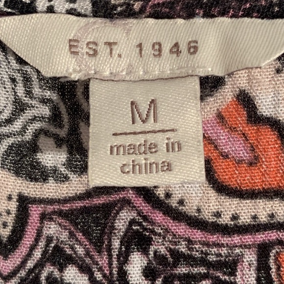 Cato Purple & Black 3/4 Sleeve Tie Front Boho Blouse EUC - Picture 6 of 10